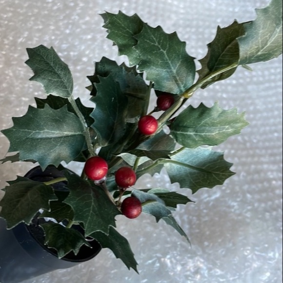 Ashland Mini Holly Berries Potted Plant Artificial - Picture 3 of 10